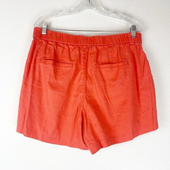 Liverpool Shorts Womens 12/31 Linen Hot Coral High Rise Stretch Beach Coastal‎ - Picture 6 of 9